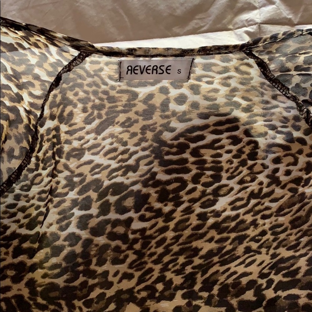 Princess Polly Reverse Leopard Long Sheer Kimono S - Picture 3 of 4
